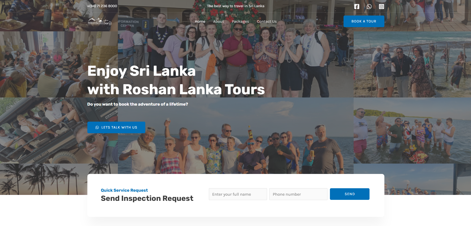 Roshan Lanka Tours website screenshot
